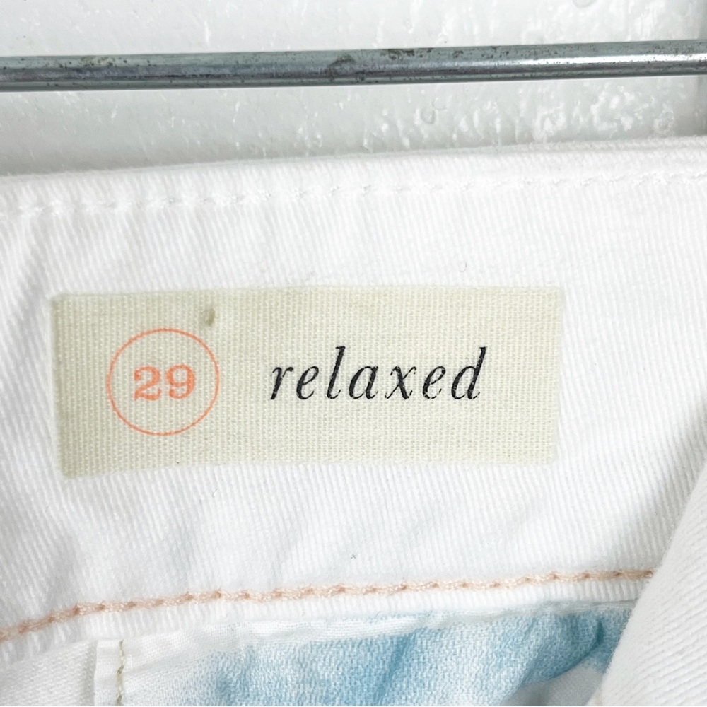 ANTHROPOLOGIE White Chino Relaxed Fit Pants 29 Preppy Neutral Beach Wedding - Picture 6 of 12